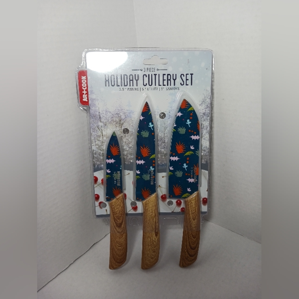 AR+COOk 3 Piece Holiday Cutlery Set Knife Set